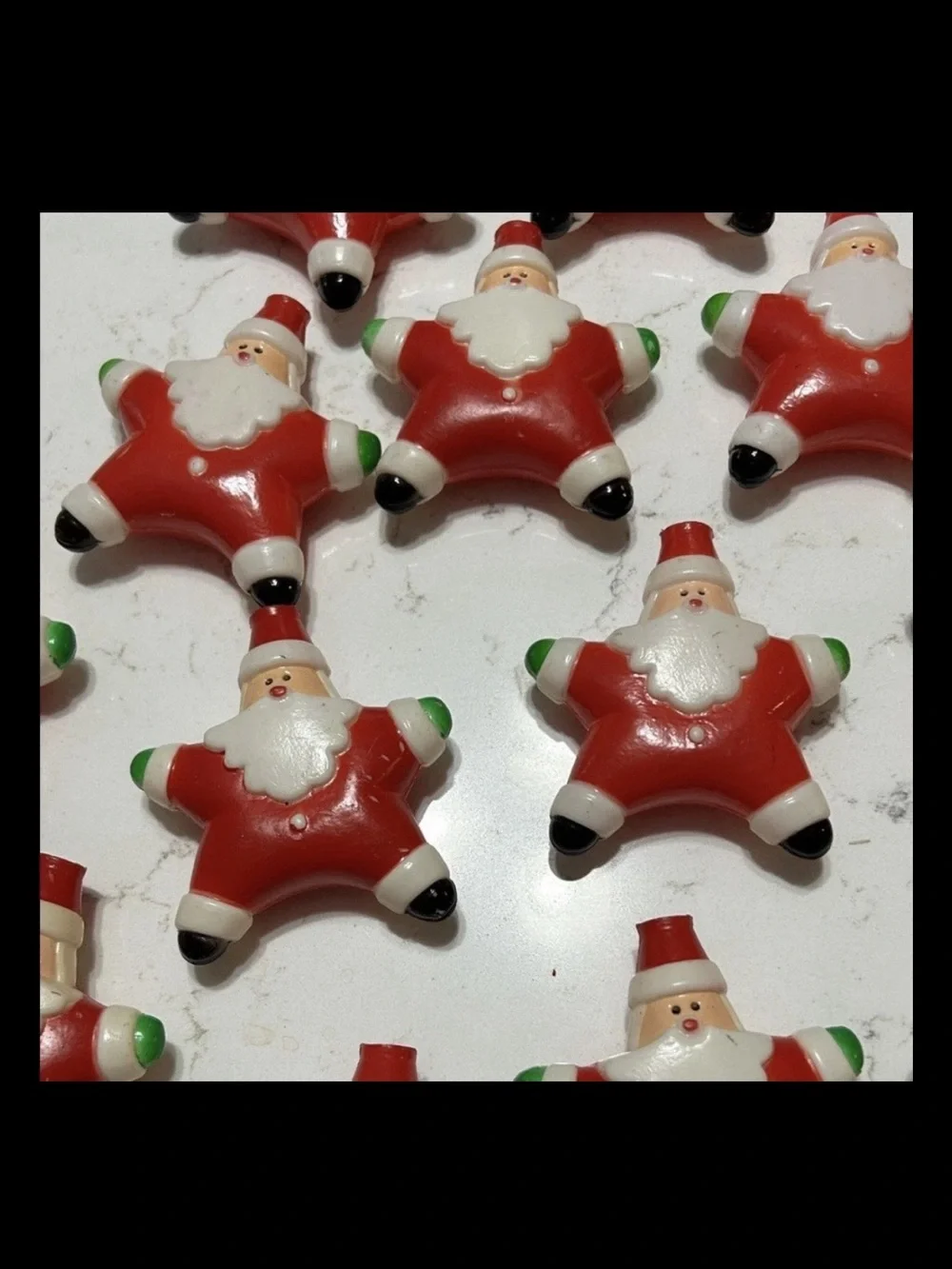 Vintage blow mold light covers Red Santa Star  set of 20
